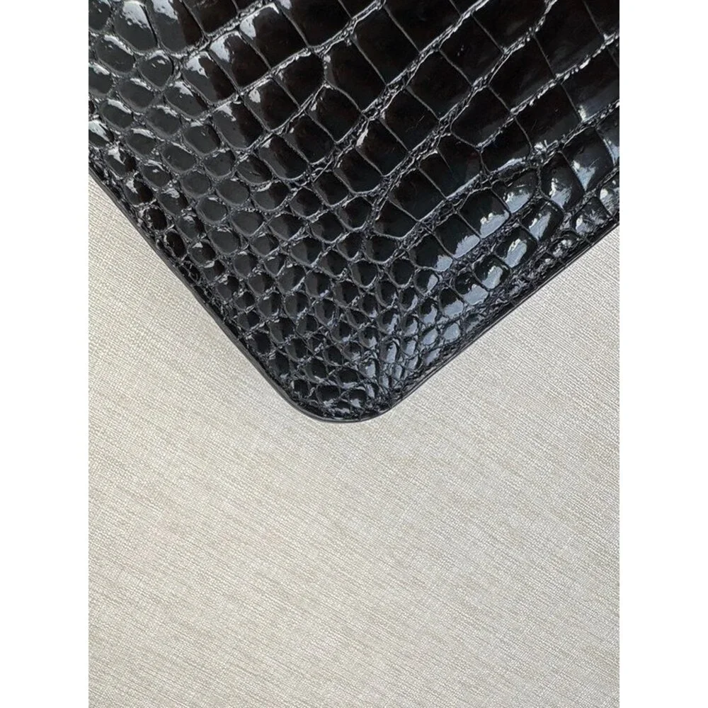 CHANEL Black Crocodile CC Flap Bag Small GHW